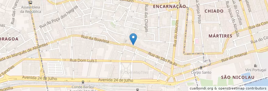 Mapa de ubicacion de Farès en ポルトガル, Área Metropolitana De Lisboa, Lisboa, Grande Lisboa, リスボン, Misericórdia.