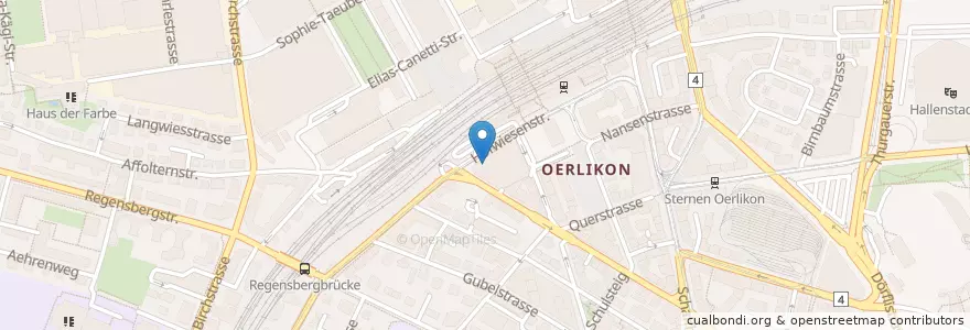 Mapa de ubicacion de Klubschule Migros Oerlikon en Suisse, Zurich, District De Zurich, Zurich.