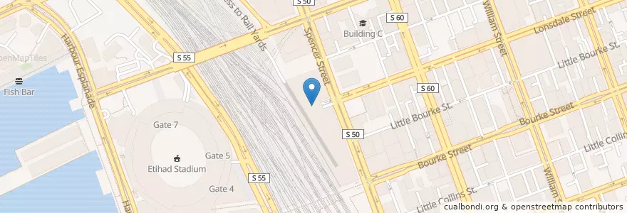 Mapa de ubicacion de Southern Cross Station Car Park en استرالیا, Victoria, City Of Melbourne.