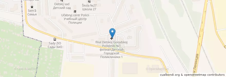 Mapa de ubicacion de филиал Детской Городской Поликлиники №1 en Rusia, Distrito Federal Central, Óblast De Moscú, Городской Округ Подольск.