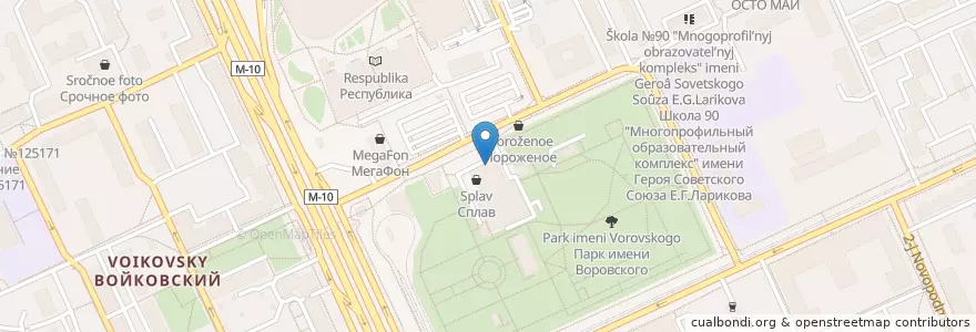 Mapa de ubicacion de Планета Суши en روسیه, Центральный Федеральный Округ, Москва, Северный Административный Округ, Войковский Район.