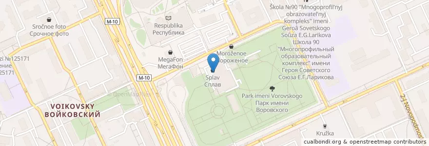 Mapa de ubicacion de Темпл en 러시아, Центральный Федеральный Округ, Москва, Северный Административный Округ, Войковский Район.