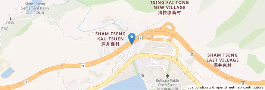 Mapa de ubicacion de Yue Kee Roast Goose Restaurant en 中国, 香港 Hong Kong, 广东省, 新界 New Territories, 荃灣區 Tsuen Wan District.