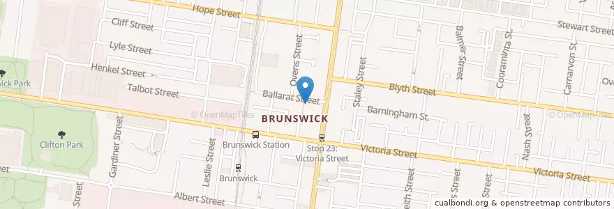 Mapa de ubicacion de Brunswick Dentist en Australie, Victoria, City Of Moreland.