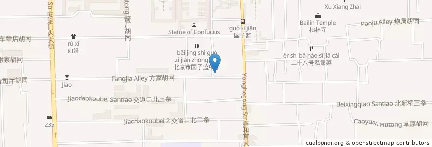 Mapa de ubicacion de Beijinger Kitchen en 中国, 北京市, 河北省, 东城区.