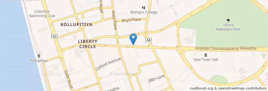 Mapa de ubicacion de Union Bank en سريلانكا, බස්නාහිර පළාත, කොළඹ දිස්ත්‍රික්කය, كولمبو.
