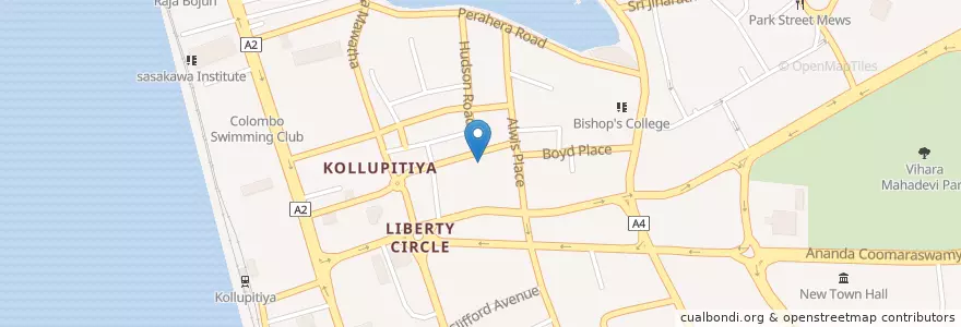 Mapa de ubicacion de St. Micheals College en Sri Lanka, බස්නාහිර පළාත, කොළඹ දිස්ත්‍රික්කය, Colombo.