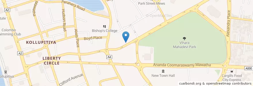 Mapa de ubicacion de NDB en Sri Lanka, බස්නාහිර පළාත, Distrikt Colombo, Colombo.