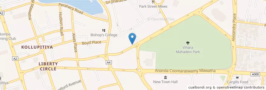 Mapa de ubicacion de Sampath Super Branch en سريلانكا, බස්නාහිර පළාත, කොළඹ දිස්ත්‍රික්කය, كولمبو.