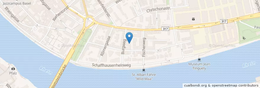 Mapa de ubicacion de Quartiertreffpunkt Wettstein en Suiza, Basilea-Ciudad, Basilea.