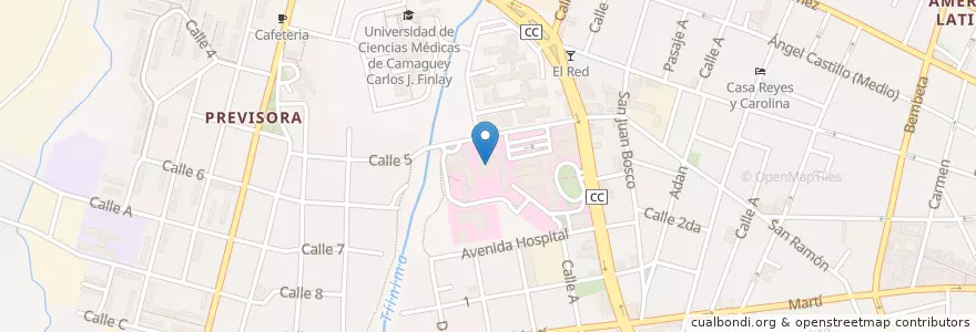 Mapa de ubicacion de Cardiocentro en キューバ, Camagüey, Camagüey, Ciudad De Camagüey.