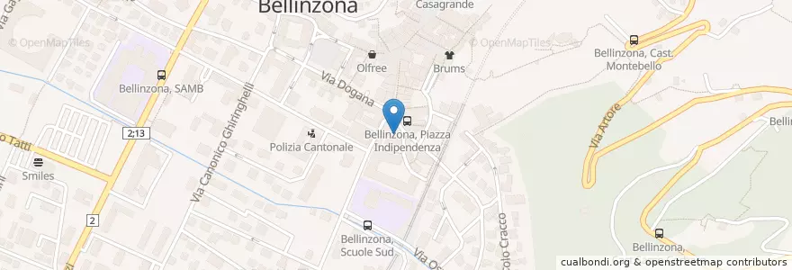 Mapa de ubicacion de Gelateria Nuovo Fiore en Schweiz/Suisse/Svizzera/Svizra, Ticino, Distretto Di Bellinzona, Circolo Di Bellinzona, Bellinzona.