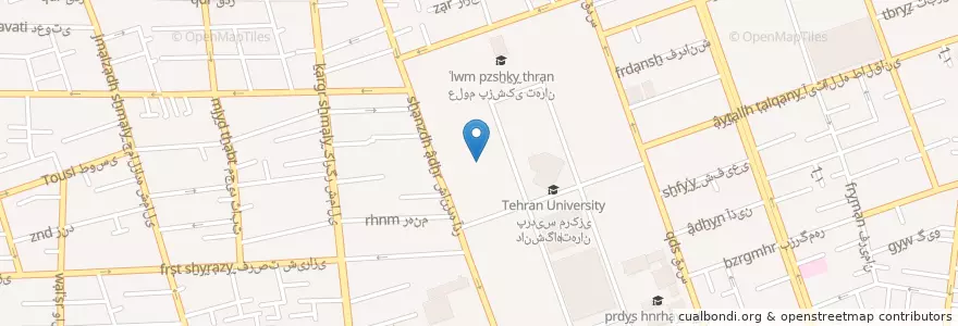 Mapa de ubicacion de تالار چمران en Иран, Тегеран, شهرستان تهران, Тегеран, بخش مرکزی شهرستان تهران.