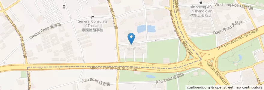 Mapa de ubicacion de 新镇江食府 en Çin, Şanghay, Jing'an.