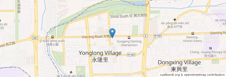 Mapa de ubicacion de 鼎岩石板牛排 en Taiwan, Taichung, Dali District.