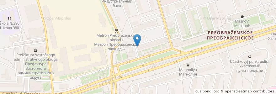 Mapa de ubicacion de T.S.B. PUB en Rusland, Centraal Federaal District, Moskou, Восточный Административный Округ, Район Преображенское.