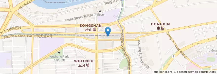 Mapa de ubicacion de CITYLINK停車場 en تايوان, تايبيه الجديدة, تايبيه, 松山區.