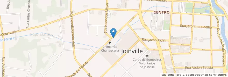 Mapa de ubicacion de Fatirella en Brasil, Región Sur, Santa Catarina, Região Geográfica Intermediária De Joinville, Microrregião De Joinville, Joinville.