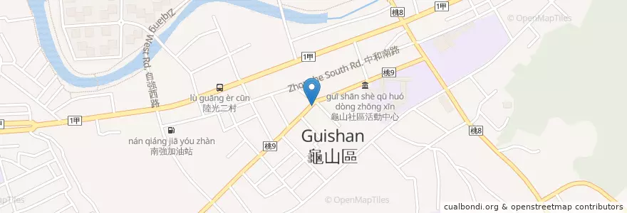 Mapa de ubicacion de 八方雲集鍋貼水餃專賣店 en Taiwan, Taoyuan, Guishan District.