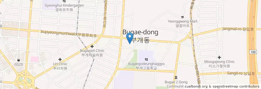 Mapa de ubicacion de 부개동 en 韩国/南韓, 仁川廣域市, 富平區, 부개동.
