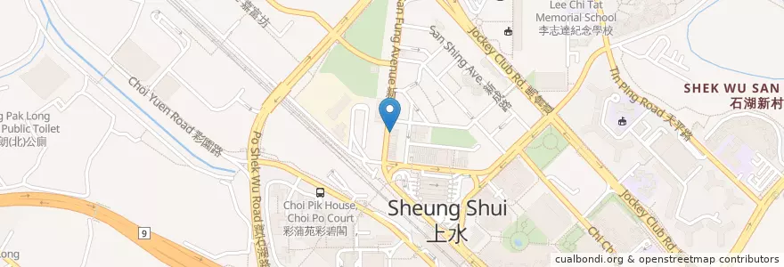 Mapa de ubicacion de Beacon College (Sheung Shui (San Fung Avenue)) 遵理學校（上水（新豐路）分校） en China, Hong Kong, Guangdong, Wilayah Baru, 北區 North District.