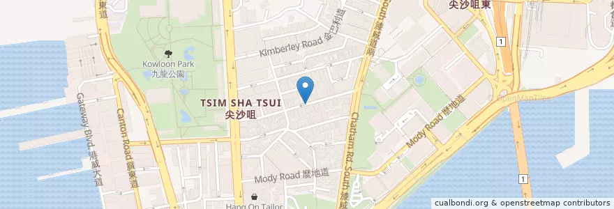 Mapa de ubicacion de Beacon College (Tsim Sha Tsui) 遵理學校（尖沙咀分校） en 중국, 광둥성, 홍콩, 가우룽, 신제, 油尖旺區 Yau Tsim Mong District.