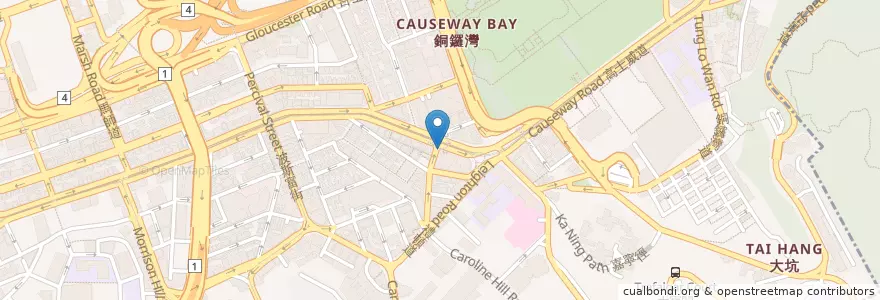 Mapa de ubicacion de Beacon College (Causeway Bay (Yee Wo Street)) 遵理學校（銅鑼灣（怡和街）分校） en Cina, Guangdong, Hong Kong, Hong Kong, Nuovi Territori, 灣仔區 Wan Chai District.