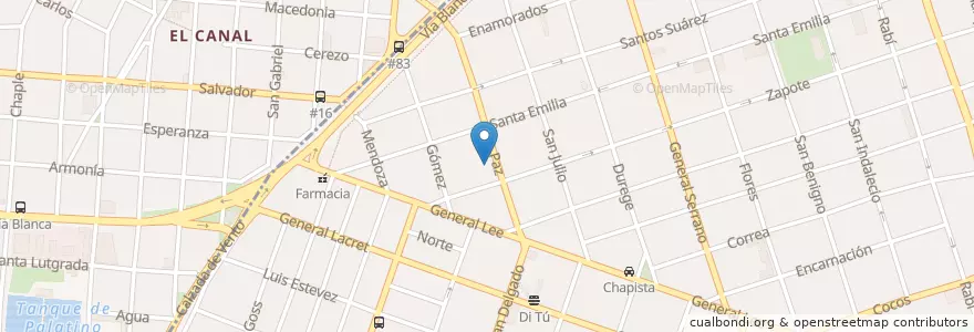 Mapa de ubicacion de Iglesia La Milagrosa en 쿠바, La Habana, Cerro.