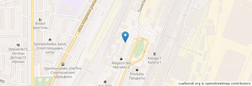 Mapa de ubicacion de Калужский ЛО МВД России на транспорте en Rússia, Distrito Federal Central, Oblast De Kaluga, Городской Округ Калуга.