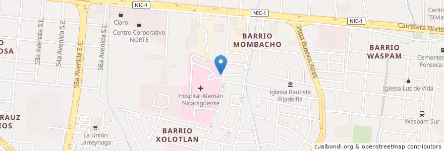 Mapa de ubicacion de Comedor Rosita en نیکاراگوئه, Departamento De Managua, Managua (Municipio).