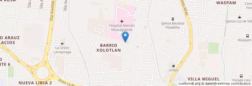Mapa de ubicacion de Farmacia Jazmín en Nicaragua, Departamento De Managua, Managua (Municipio).
