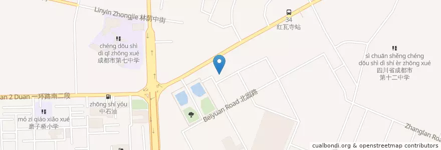 Mapa de ubicacion de 学生活动中心（二楼） en Cina, Sichuan, 成都市, 武侯区 (Wuhou).