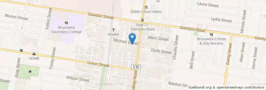 Mapa de ubicacion de Sig. Enzo Aperetivo Bar en オーストラリア, ビクトリア, City Of Moreland.