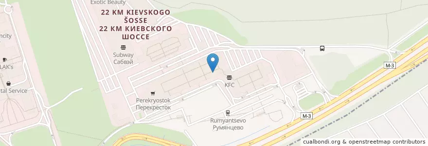 Mapa de ubicacion de Мясо & Рыба en Russia, Central Federal District, Moscow, Novomoskovsky Administrative Okrug, Moskovsky Settlement.