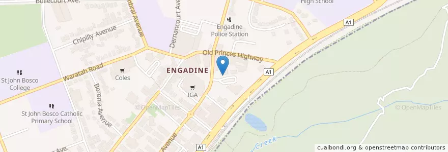 Mapa de ubicacion de Engadine Preschool Kindergarten en Australia, New South Wales, Sutherland Shire Council, Sydney.
