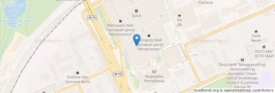Mapa de ubicacion de KFC en Rusya Federasyonu, Центральный Федеральный Округ, Москва, Северный Административный Округ, Войковский Район.