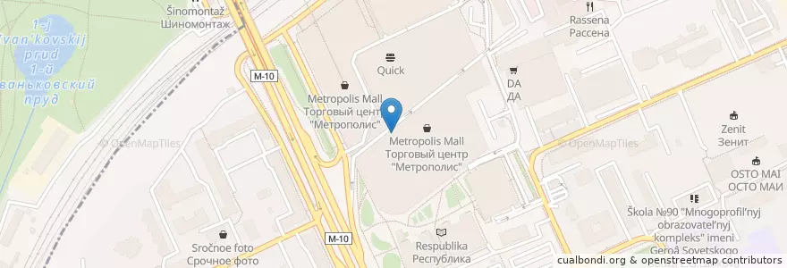Mapa de ubicacion de Блинница en Rusland, Centraal Federaal District, Moskou, Северный Административный Округ, Войковский Район.