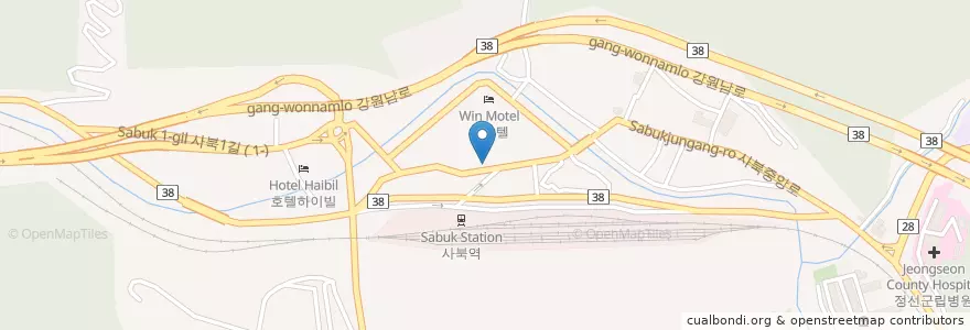 Mapa de ubicacion de 경희한의원 en Coreia Do Sul, Gangwon, 정선군.