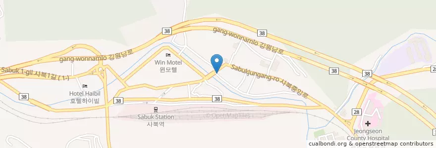 Mapa de ubicacion de 제일의원 en 대한민국, 강원도, 정선군.