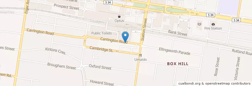 Mapa de ubicacion de HSBC Box Hill en Австралия, Виктория, City Of Whitehorse.