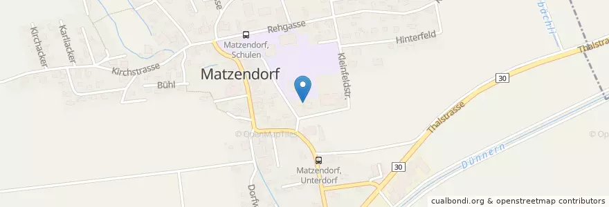 Mapa de ubicacion de Bibliothek en Schweiz/Suisse/Svizzera/Svizra, Solothurn, Amtei Thal-Gäu, Bezirk Thal, Matzendorf.