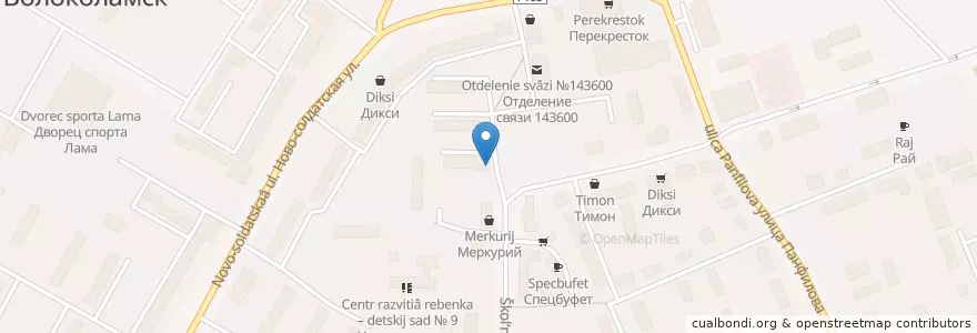 Mapa de ubicacion de 33 пингвина en Rusia, Distrito Federal Central, Óblast De Moscú, Волоколамский Городской Округ.