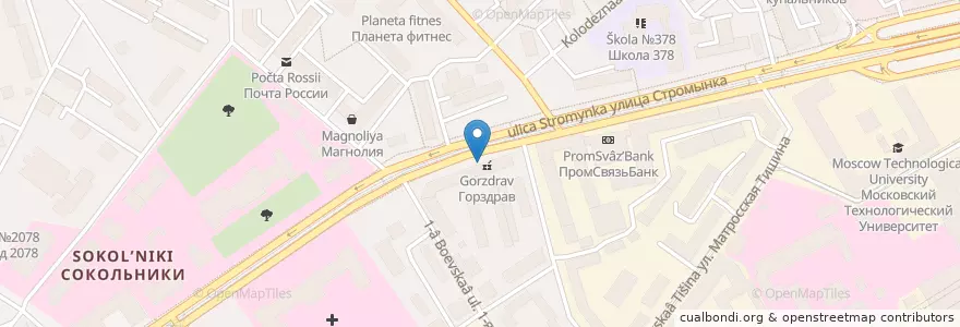 Mapa de ubicacion de Изи паб en Russia, Distretto Federale Centrale, Москва, Восточный Административный Округ, Район Сокольники.