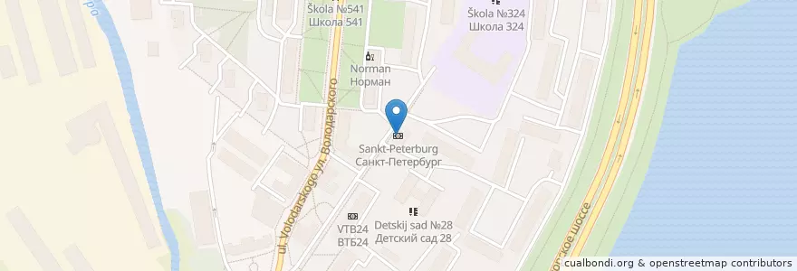Mapa de ubicacion de Санкт-Петербург en Russie, District Fédéral Du Nord-Ouest, Oblast De Léningrad, Saint-Pétersbourg, Курортный Район, Сестрорецк.