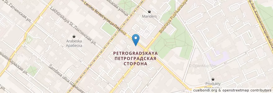 Mapa de ubicacion de хинкальная en Russia, Northwestern Federal District, Leningrad Oblast, Saint Petersburg, Petrogradsky District, Округ Кронверкское.
