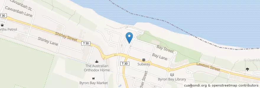 Mapa de ubicacion de Miss Margarita en Australia, New South Wales, Byron Shire Council.