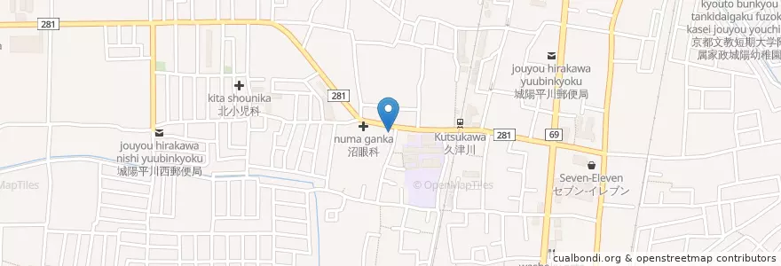 Mapa de ubicacion de 鎌田クリニック en 일본, 교토부, 城陽市.