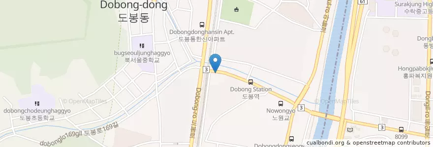 Mapa de ubicacion de 신한은행 365코너 도봉역 en 대한민국, 서울, 도봉구, 도봉2동.