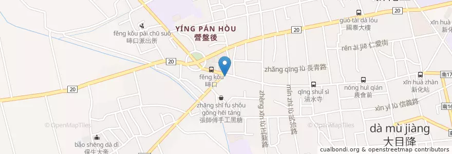 Mapa de ubicacion de 擔仔麵 en 臺灣, 臺南市, 新化區.