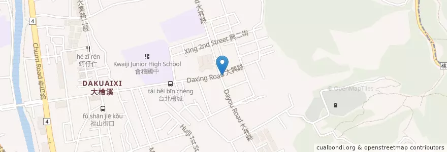 Mapa de ubicacion de 梁家牛肉麵 en 臺灣, 桃園市, 桃園區.
